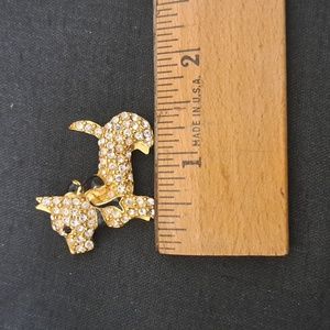 Scotty Westie  Terrier rhinestone Monet  brooch. Valentine gift. Dog lover